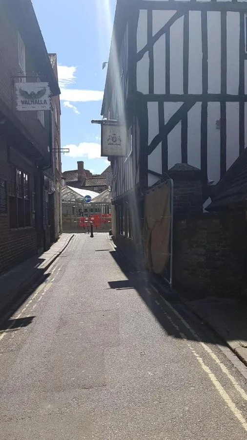 The quiet Patrick Pool street beside Hocus Pocus Tiny Hotel in York city centre
